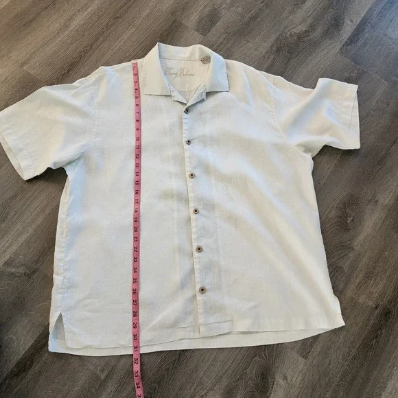 Tommy Bahama‎ Linen Shirt Men XL Embroidered Logo Map Resortwear Cruise Vacation - Picture 16 of 16